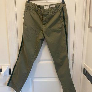 Chino by Anthropologie Pants with Crushed Velvet/Velour detail